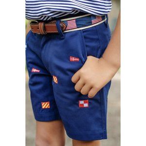 SZ: 11 Boys NWT Beaufort Bonnet Co Nantucket Navy with Flag Critter's Charlie's